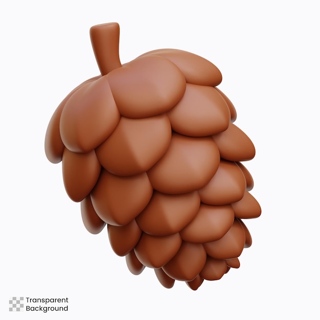 Ilustraciones del icono 3D de la nuez de pino