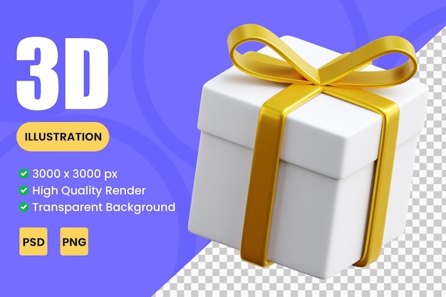 Ilustraciones del icono de la caja de regalos 3D