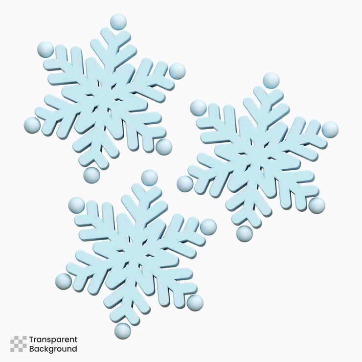 PSD ilustraciones de iconos 3d de copos de nieve
