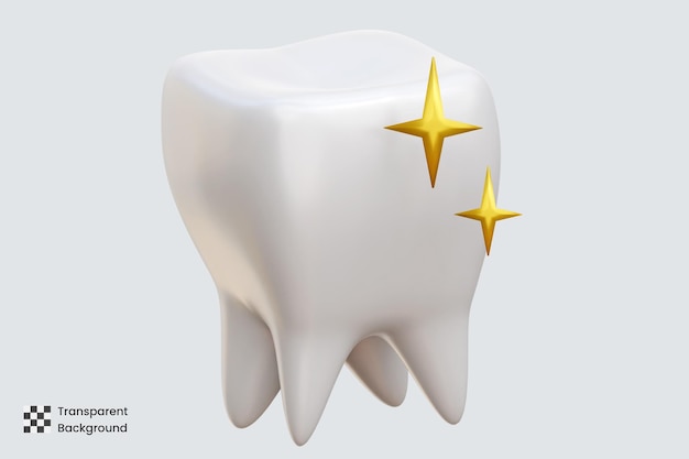 Ilustraciones de iconos 3D de dientes limpios