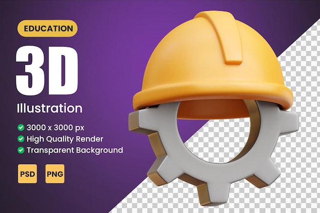Ilustraciones de íconos 3D de ingeniero