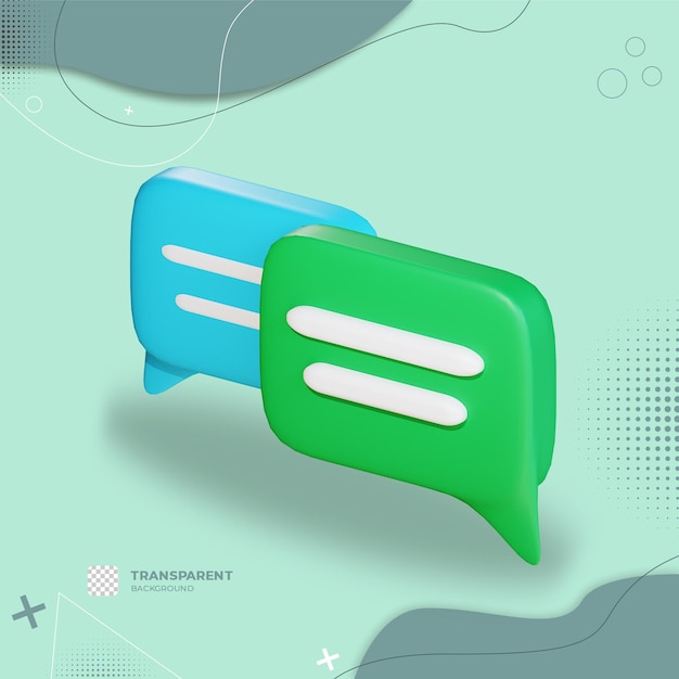 Ilustraciones de mensajería de chat 3d