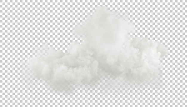 Ilustraciones de PSD nubes blancas y puras formas serenas en fondos transparentes renderizado en 3D