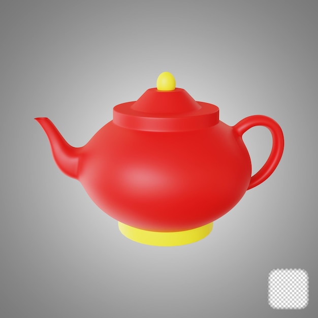 Ilustrações 3D da chaleira do Ano Novo Chinês
