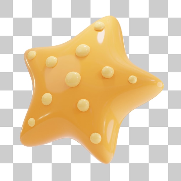 PSD ilustrações 3d da estrela do mar