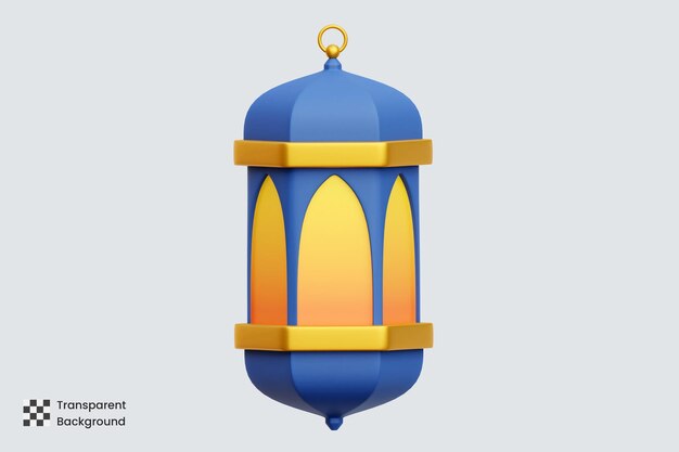 Ilustrações 3d da lanterna islâmica