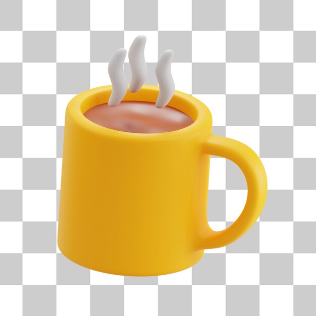 PSD ilustrações 3d de chocolate quente