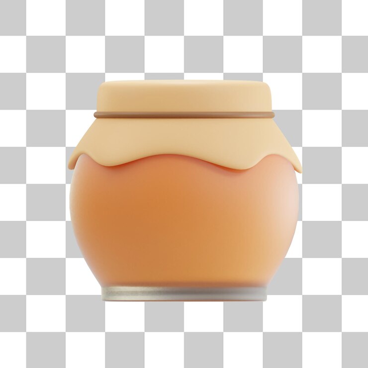 PSD ilustrações 3d de garrafas de geleia de mel