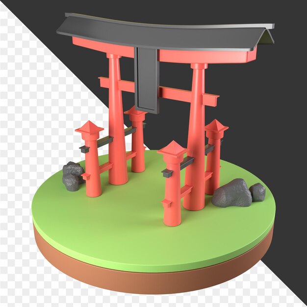 PSD ilustrações 3d do japão