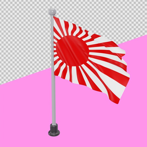 PSD ilustrações da cultura do japão em 3d da bandeira do japão