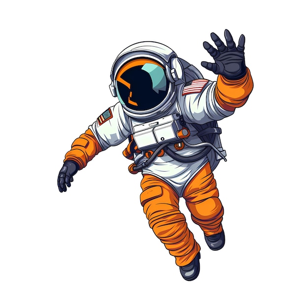 PSD ilustrações de arte de astronautas para adesivos, t-shirts, design de cartazes, etc.