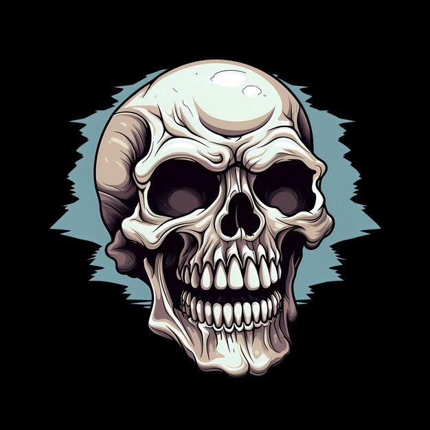 PSD ilustrações de arte de caveira para adesivos, t-shirts, cartazes, etc.