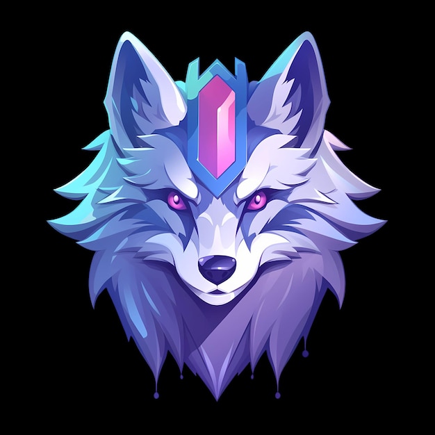 PSD ilustrações de arte de lobo fofo para adesivos, pôster de design de camisetas, etc.