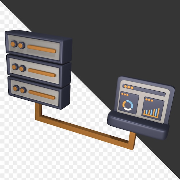 PSD ilustrações de computação em nuvem 3d