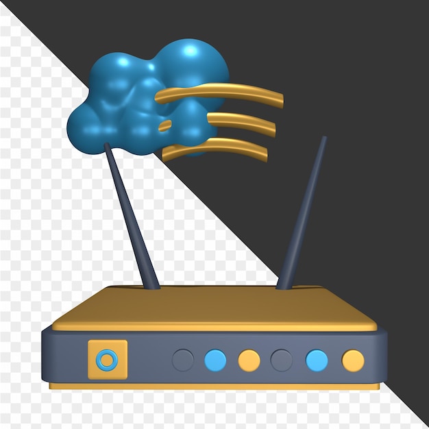 PSD ilustrações de computação em nuvem 3d