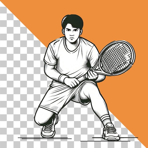 PSD ilustrações de contorno de badminton