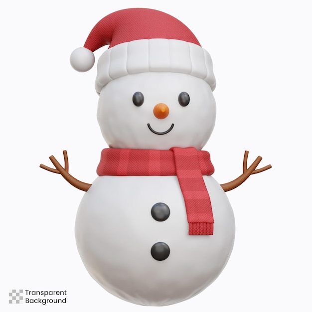 PSD ilustrações de ícone 3d de boneco de neve