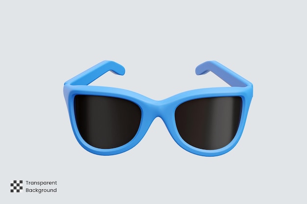 Ilustrações de ícone 3d de óculos de sol azuis