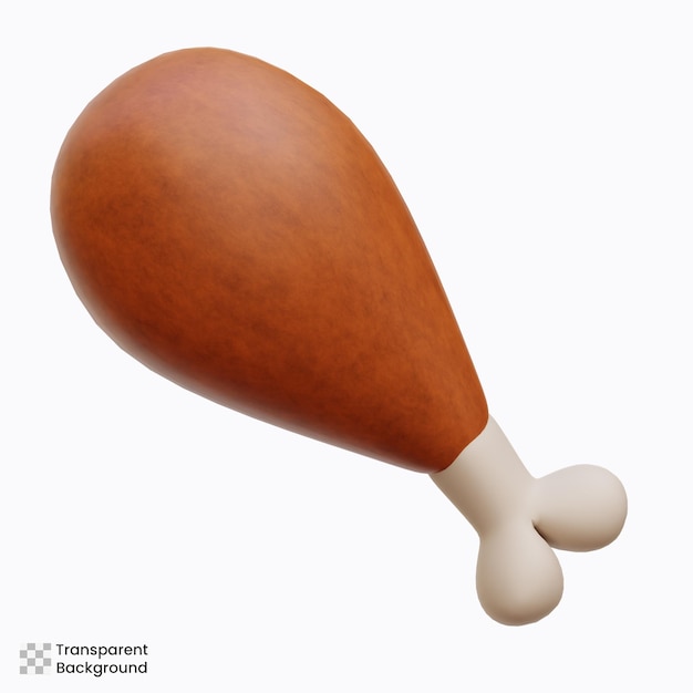 Ilustrações de ícones 3D da perna de peru