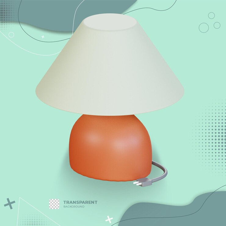 PSD ilustrações de lâmpada de mesa 3d