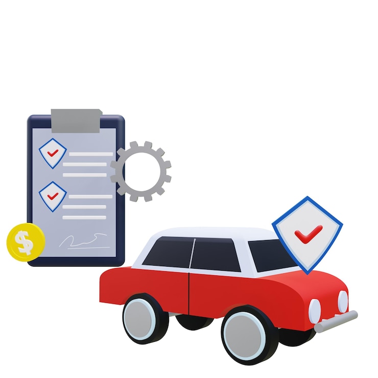 PSD ilustrasi 3d dari ikon perbaikan mobil