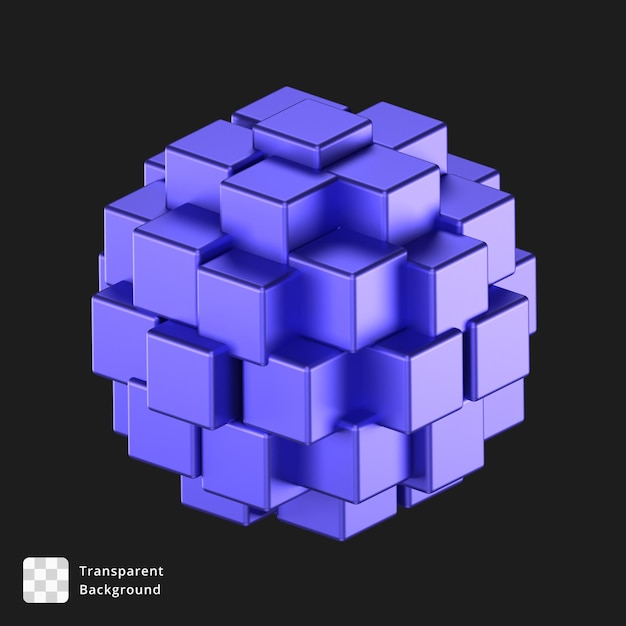 Ilustrasi 3D dari objek abstrak