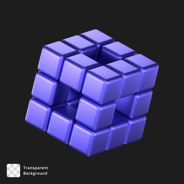 Ilustrasi 3D dari objek abstrak