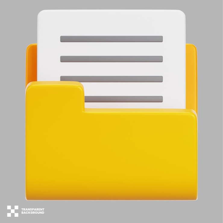PSD ilustrasi 3d folder
