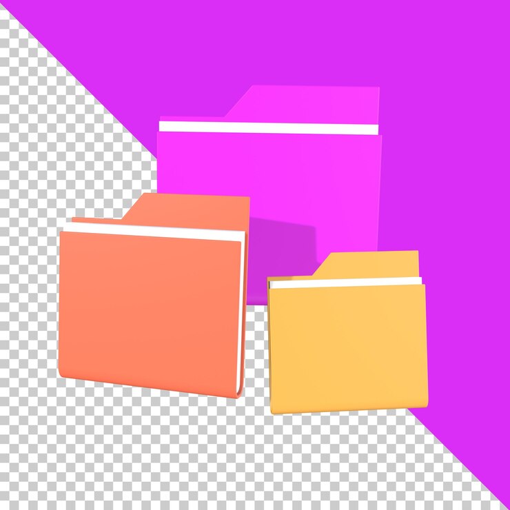 PSD ilustrasi 3d folder