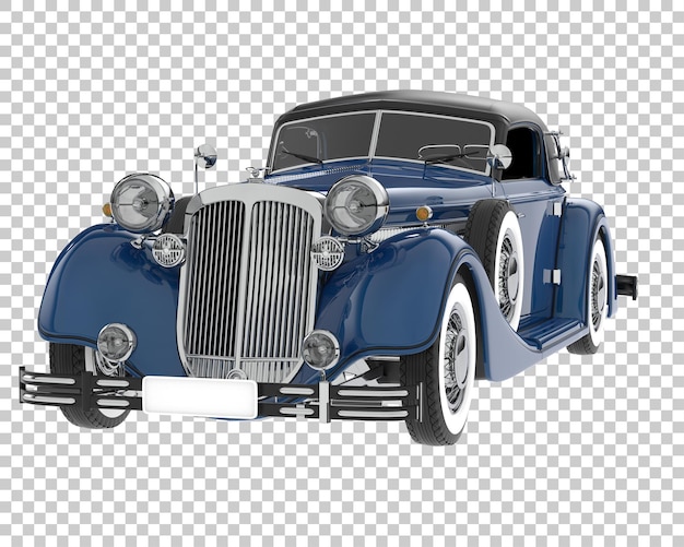 Ilustrasi 3D mobil klasik dengan latar belakang transparan