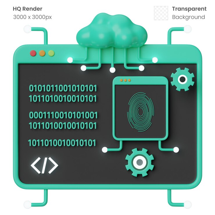 PSD ilustrasi 3d programmer