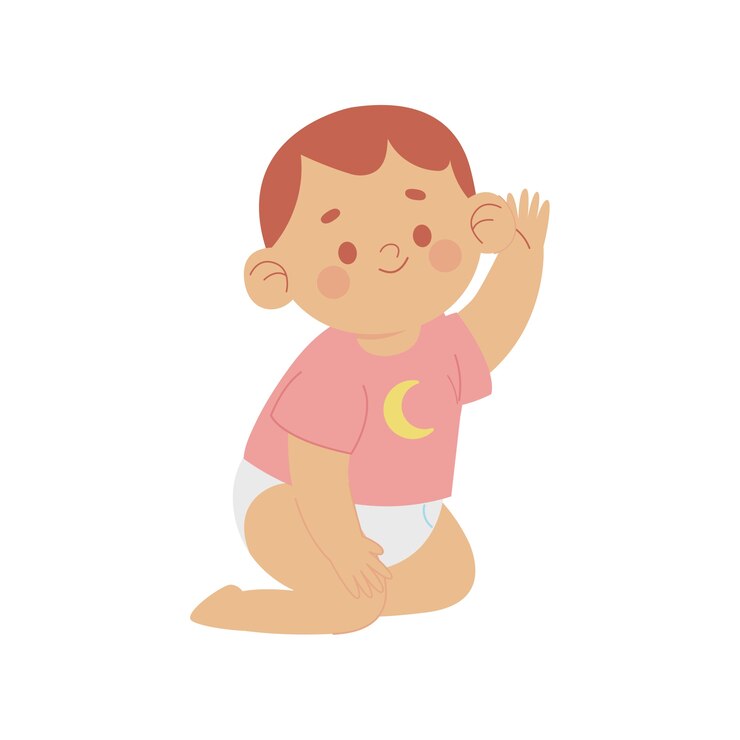 PSD ilustrasi bayi kartun
