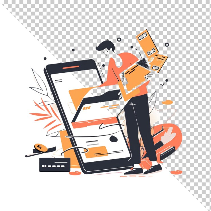 PSD ilustrasi data yang diisolasi pada latar belakang transparan