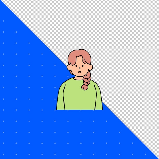 Ilustrasi Digambar Tangan Vektor Datar Manusia untuk Avatar Profil dan Proyek PNG BG Transparan