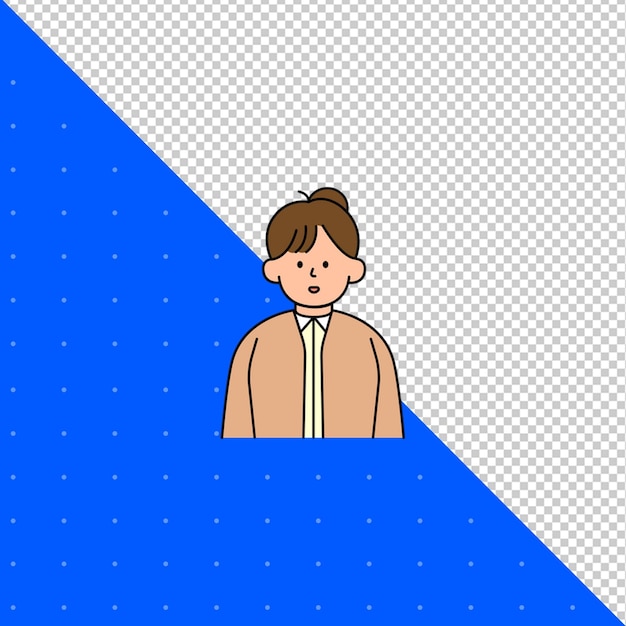 Ilustrasi Digambar Tangan Vektor Datar Manusia untuk Avatar Profil dan Proyek PNG BG Transparan
