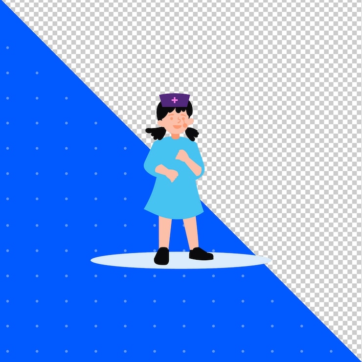 PSD ilustrasi digambar tangan vektor datar manusia untuk avatar profil dan proyek png bg transparan