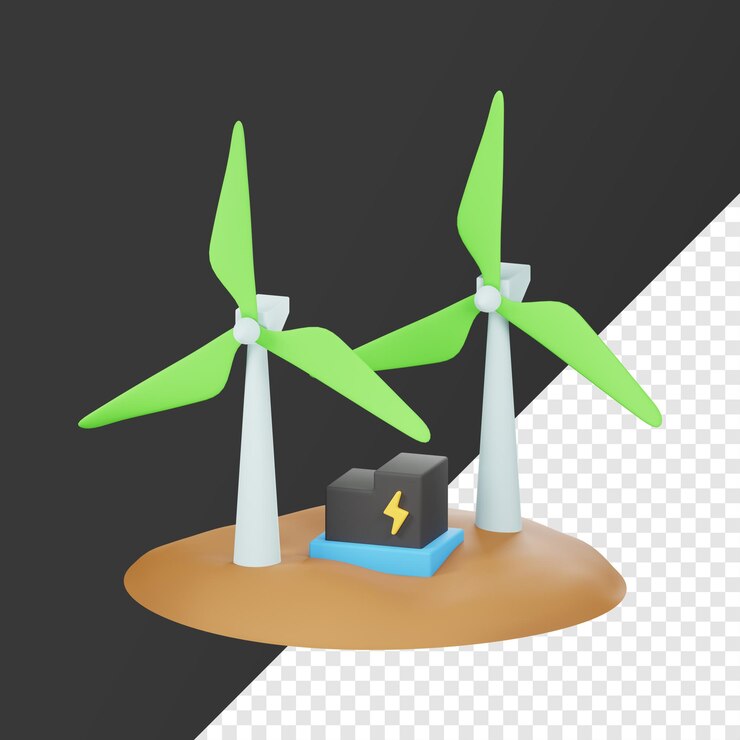 PSD ilustrasi ikon 3d kincir angin