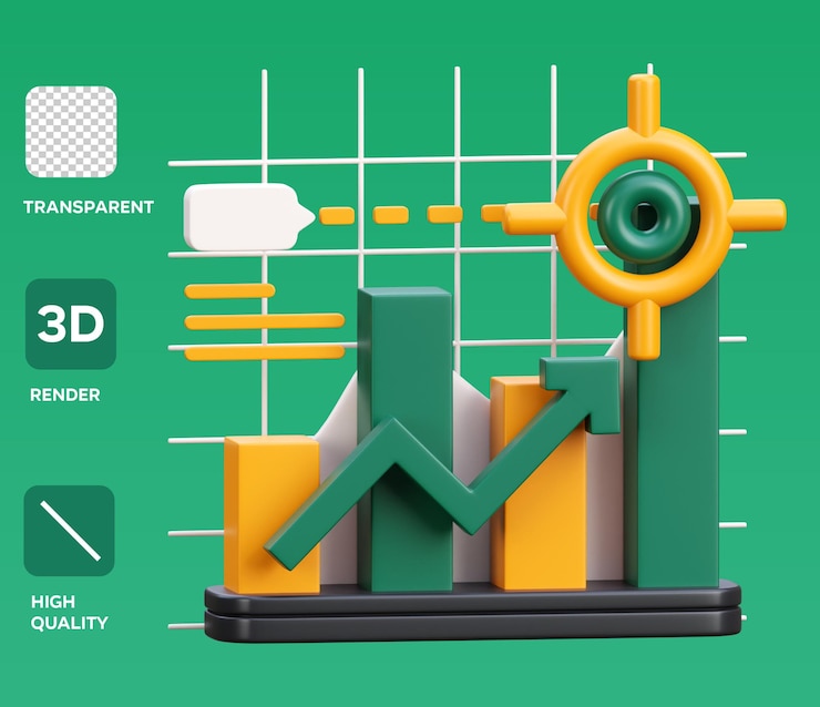PSD ilustrasi ikon 3d target