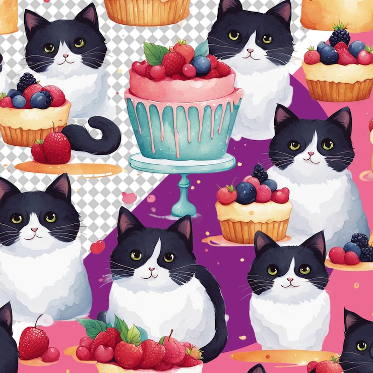PSD ilustrasi png kucing lucu