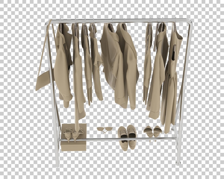 PSD ilustrasi render 3d lemari pakaian yang diisolasi pada latar belakang transparan