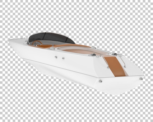 Ilustrasi render 3D perahu cepat di latar belakang transparan