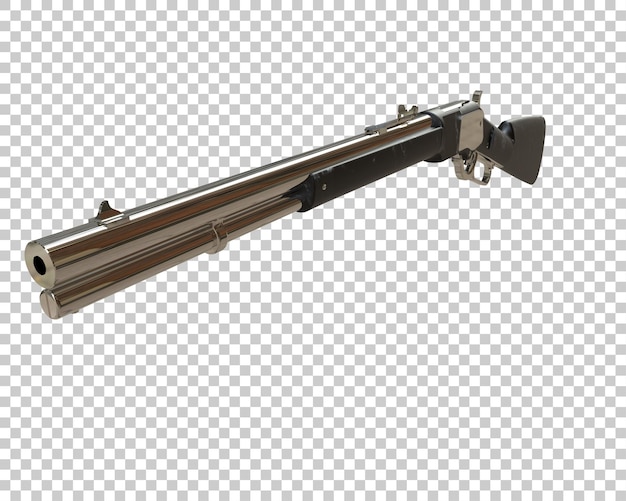 Ilustrasi render 3D senapan dengan scope yang diisolasi pada latar belakang