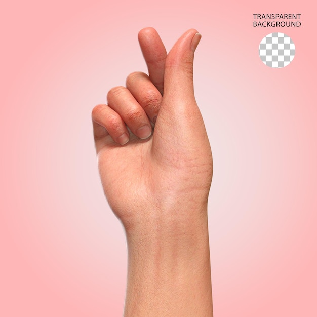 Ilustrasi render 3D terisolasi Gestur Tangan