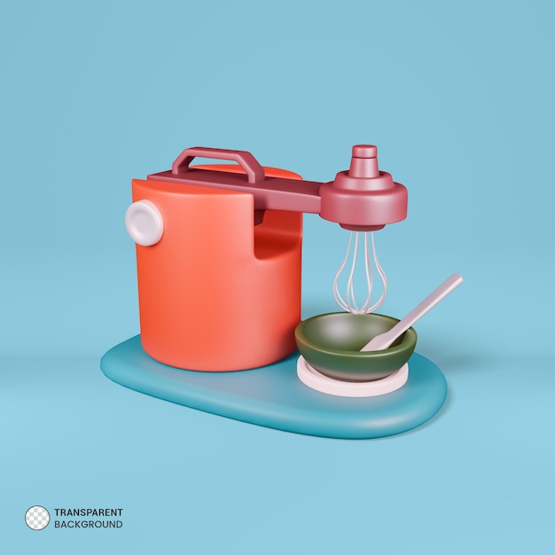 Ilustrasi render 3D terisolasi ikon blender mixer