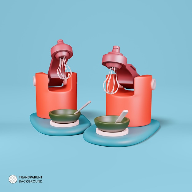 Ilustrasi render 3D terisolasi ikon blender mixer