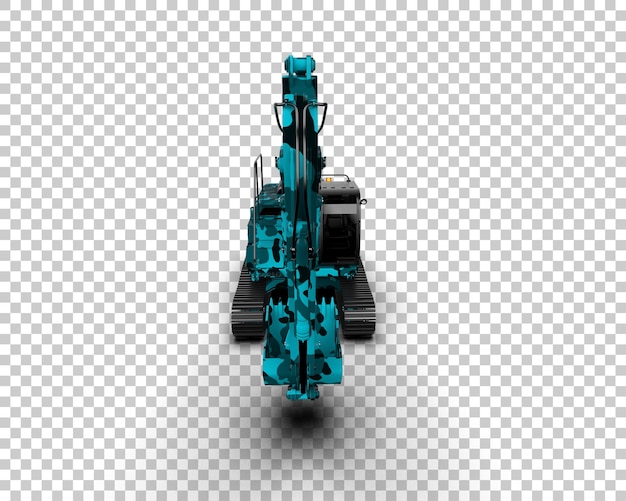 Ilustrasi rendering 3D excavator yang diisolasi di latar belakang