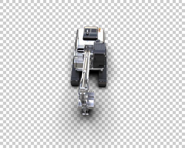 Ilustrasi rendering 3D excavator yang diisolasi di latar belakang