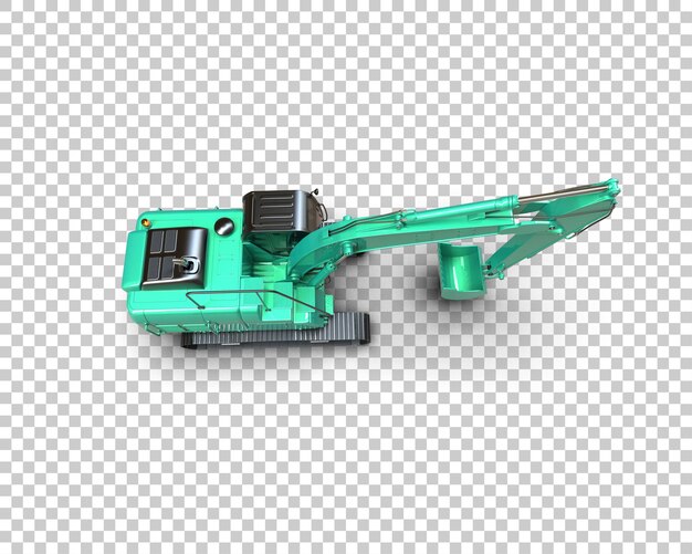 Ilustrasi rendering 3D excavator yang diisolasi di latar belakang