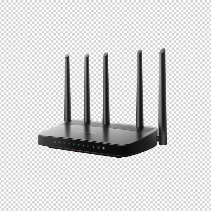 PSD ilustrasi router yang diisolasi pada transparan