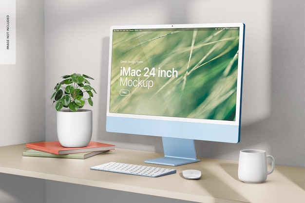 iMac in Home Office Mockup Rechtsansicht